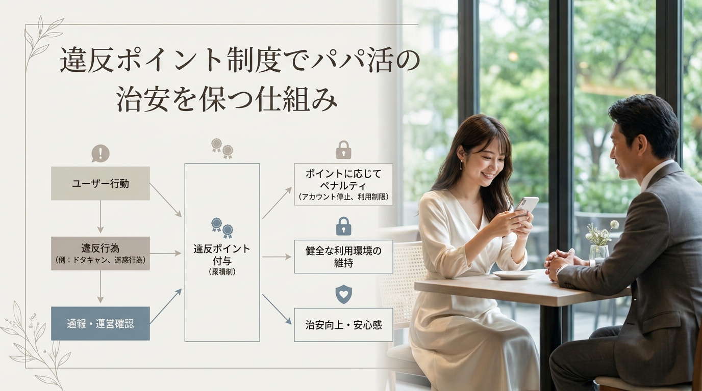 違反ポイント制度でパパ活の治安を保つ仕組み