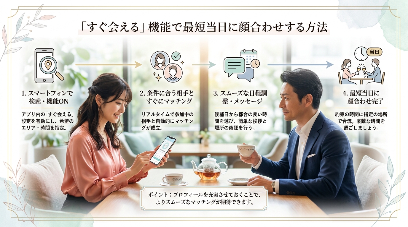 「すぐ会える」機能で最短当日に顔合わせする方法